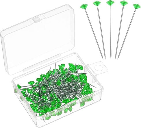 uxcell 100pcs دبابيس باقة ، دبابيس زهرة 2 بوصة دبابيس زهرة مستقيمة لباقة الزفاف خياطة زخرفة DIY ، الأحمر ، الأحمر in Saudi Arabia
