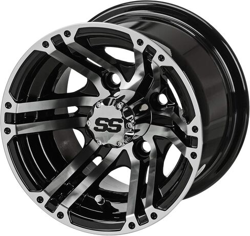 RM Cart - 10" Yukon Gloss Black on 205/50-10 LSI Elite Tires (Set of 4), Golf Cart Tires and Wheels Combo, Durable and Fits Club Car & EZ-Go carts, Assembled Before Shipping in Kuwait