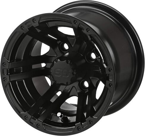 RM Cart - 10" Yukon Gloss Black on 205/50-10 LSI Elite Tires (Set of 4), Golf Cart Tires and Wheels Combo, Durable and Fits Club Car & EZ-Go carts, Assembled Before Shipping in Saudi Arabia