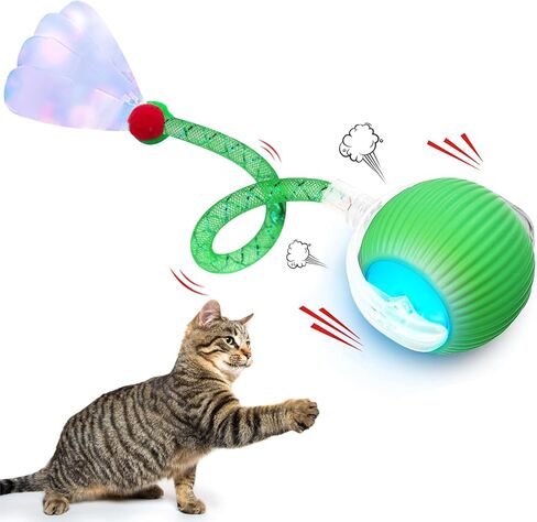 لعبة Cat Toys Interactive Ball للقطط الداخلية ، كرة قطة متحركة حديثًا ، ألعاب Cat Tail 2.0 السريعة مع شبكة مرنة ، ألعاب هريرة أوتوماتيكية للقطط البالغة بالملل (أحمر) in Kuwait