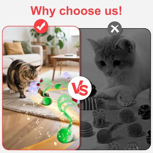 لعبة Cat Toys Interactive Ball للقطط الداخلية ، كرة قطة متحركة حديثًا ، ألعاب Cat Tail 2.0 السريعة مع شبكة مرنة ، ألعاب هريرة أوتوماتيكية للقطط البالغة بالملل (أحمر) in Kuwait
