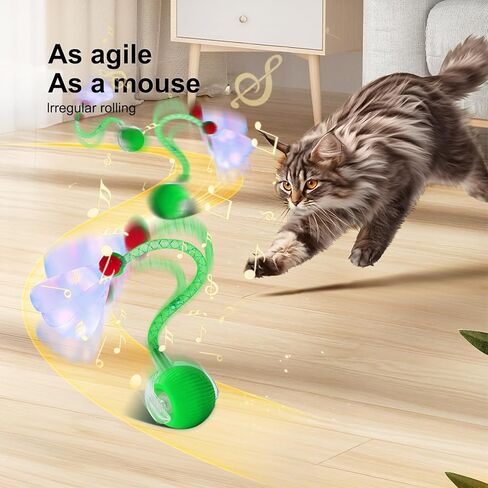 لعبة Cat Toys Interactive Ball للقطط الداخلية ، كرة قطة متحركة حديثًا ، ألعاب Cat Tail 2.0 السريعة مع شبكة مرنة ، ألعاب هريرة أوتوماتيكية للقطط البالغة بالملل (أحمر) in Kuwait