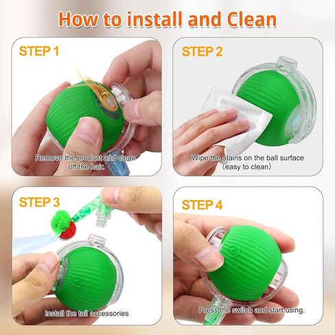 لعبة Cat Toys Interactive Ball للقطط الداخلية ، كرة قطة متحركة حديثًا ، ألعاب Cat Tail 2.0 السريعة مع شبكة مرنة ، ألعاب هريرة أوتوماتيكية للقطط البالغة بالملل (أحمر) in Kuwait