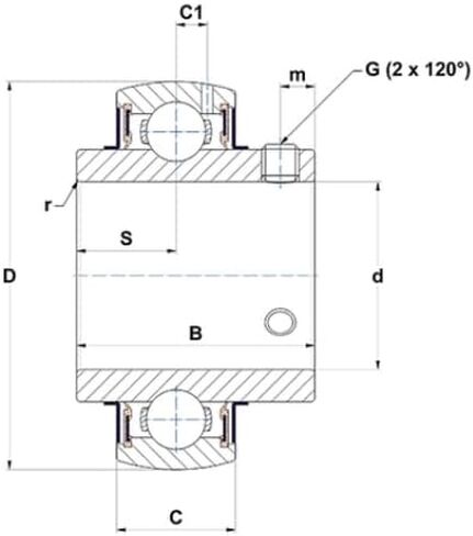 1-1/4" Stainless Steel Set Screw Locking Insert Bearing MUC207-20, SUC207-20 by SpinCo in Saudi Arabia