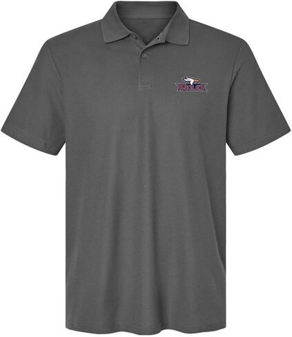 Official NCAA Men's 100% Cotton Knit Polo Short Sleeve Shirt Primary Logo Collection, Charcoal in Saudi Arabia