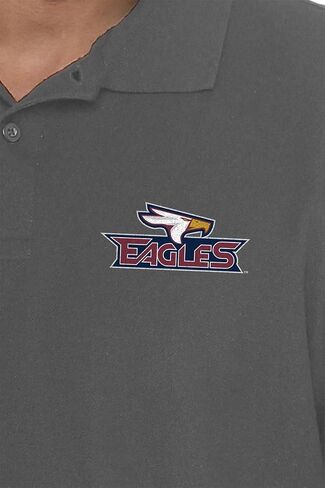 Official NCAA Men's 100% Cotton Knit Polo Short Sleeve Shirt Primary Logo Collection, Charcoal in Saudi Arabia