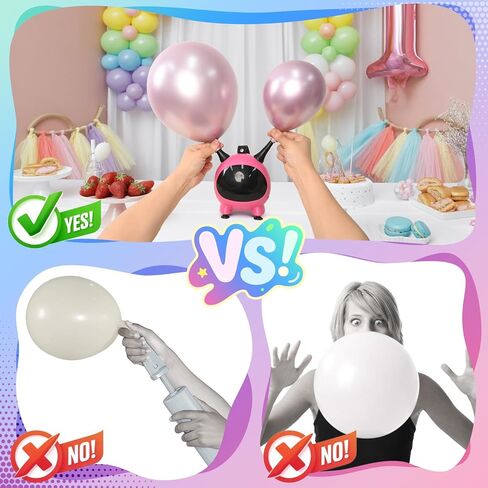 Electric Balloon Pump, Small Balloons Inflator Air Pump Dual Nozzle, 110V 600W Portable Balloon Blower Machine Party Supplies for Foil Latex Birthdays Balloons Arch Garland Decorations in Kuwait