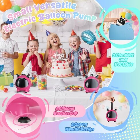 Electric Balloon Pump, Small Balloons Inflator Air Pump Dual Nozzle, 110V 600W Portable Balloon Blower Machine Party Supplies for Foil Latex Birthdays Balloons Arch Garland Decorations in Kuwait