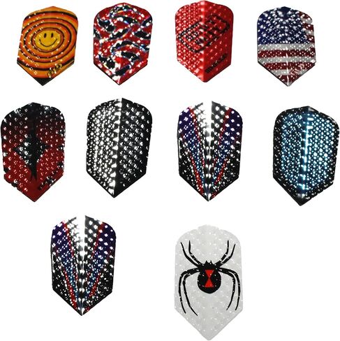 GLD Pkg 10 Assorted Dimples Slim Dart Flight Sets in Saudi Arabia
