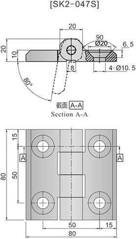 SK2-047S باب الفرن الصناعي الفولاذ المقاوم للصدأ 304 بعقب المفصلية 1pcs in Kuwait
