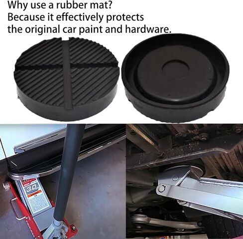 2PCS Rubber Jack Pads, Grooved Surface, Car Jack Block Jacks Adapter Jack Pad Jack Stand Pads for Pinch Welds Vehicle Lifts Rubber Floor Bracket in Kuwait