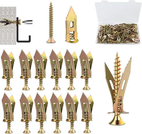 160 PCS حفر ذاتي الحوائط الجافة مع طقم البراغي للخزانات والأرفف وأشرطة الجرف والدراجات أو الستائر لا تمرينات أو ثقوب في مرساة الحفر ذاتية الفولاذ المطلي بالزنك (0.47 * 1.18 بوصة) in Kuwait