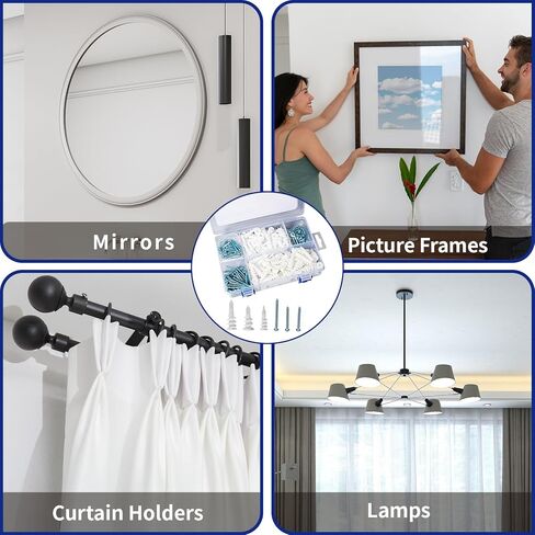 320Pcs Self Drilling Drywall Anchors and Screws Kit, 3 Sizes Nylon Wall Anchors for Hollow Walls, No Pre-Drilling Required, Holds Up to 75lbs (160 Anchors + 160 Screws) in Kuwait