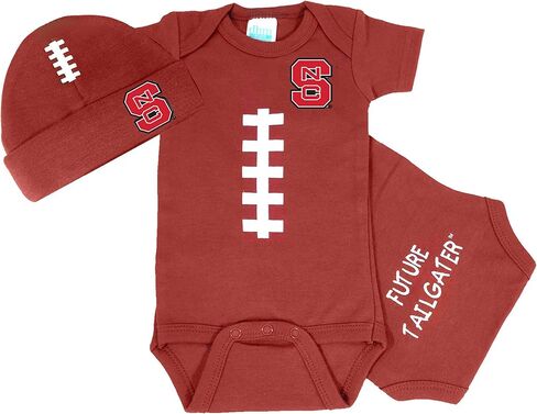 نورث كارولينا NC State Wolfpack Brown Football Oneie و Brown Football Hat Baby (3-6 أشهر) in Saudi Arabia