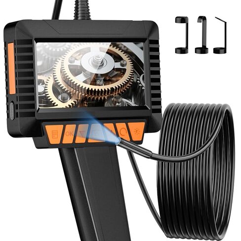 Endoscope Camera with Light, 1920P HD Industrial Borescope with 8 LED Lights, 16.4ft Semi-Rigid Cable Snake Camera, 4.3" Screen, IP67 Waterproof Endoscope for Automotive，Sewer Inspection ，32GB Card in Kuwait