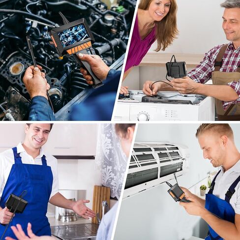 Endoscope Camera with Light, 1920P HD Industrial Borescope with 8 LED Lights, 16.4ft Semi-Rigid Cable Snake Camera, 4.3" Screen, IP67 Waterproof Endoscope for Automotive，Sewer Inspection ，32GB Card in Kuwait