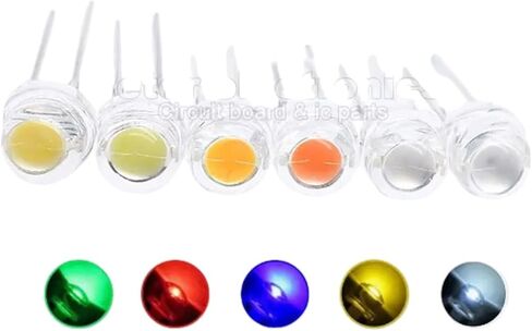 50pcs 5mm F5 Straw Hat LED LED Crystal Lamp Big Core Chip 6-7lm Light Imitting Diy DIY Whit in Kuwait