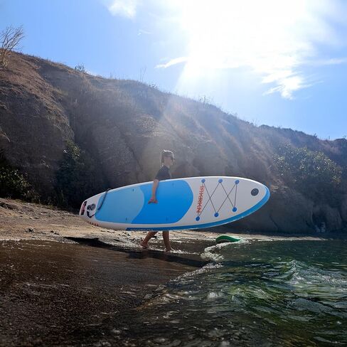 KRKN Discover 10'6 "لوحة Paddle ، SUP قابلة للنفخ مع الملحقات المتميزة ، سطح السفينة غير القابل للانزلاق ، مجداف قابل للتعديل ، مقعد الكاميرا وحقائب الظهر لجميع مستويات المهارة in Saudi Arabia