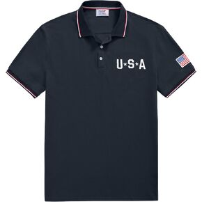 Arvilhill Men Flag American Polo Polo قمصان بوليز بوليز بوليز 1776 قمم تي شيرت القطن (S-3XL) in Saudi Arabia