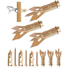 90Pcs Self Drilling Drywall Anchors with Screws Kit, 3 Sizes Heavy Duty Expansion Sheetrock Anchors(45) & Zinc Plated Screws(45), No Drill Needed, Easy Install for Pictures/TV/Shelves/Wall Hanging in Saudi Arabia