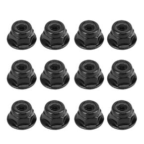 12 PCS NUTS TRACK ، RC NUTS ، 4 مم قفل القفل غير المتوافق مع SCX10 ، 1/10 RC طراز سيارة (أسود) in Kuwait