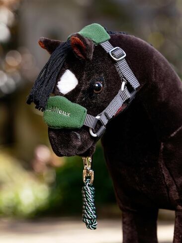 LeMieux Toy Pony Vogue Halter & Leadrope - Ages 3+ - Fleece Padded Noseband - Adjustable Strap - Machine Washable - Hunter Green - One Size in Saudi Arabia