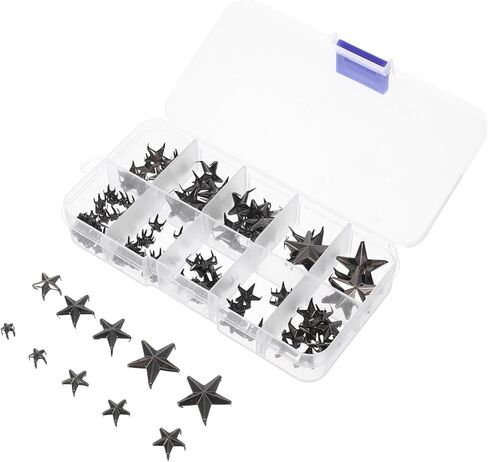 DIYEAH Star Studs Decorative Clothing Accessories for DIY Embellishments Secure Claw Nail Hardware for Fashion Organized Box Included in Saudi Arabia