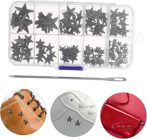 DIYEAH Star Studs Decorative Clothing Accessories for DIY Embellishments Secure Claw Nail Hardware for Fashion Organized Box Included in Saudi Arabia