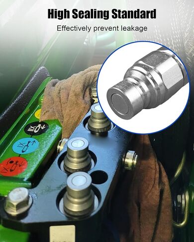 1/2 "Connect Quick Connect Connoved 5/8" JIC Thread ، ISO 16028 مجموعة توصيلات مناسبة لبوبكات 463 553 753 763 2001 أو أقدم الحالة 410 420 430 435 New Holland LS140 LS150 LS160 GHL 4635 W/GUST CAPS in Saudi Arabia