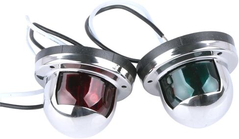LED Navigation Lights, Red and Green, Sailing Lamp, Warning Signal Light, Stainless Steel, Boat, Yacht, 12V, 2Pcs in Saudi Arabia