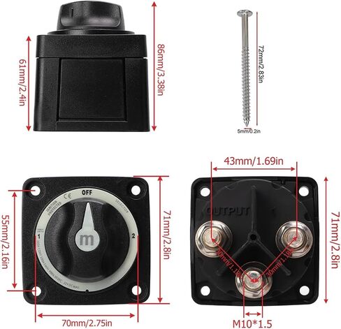 300A Battery Selector Disconnect Switch Heavy Duty 3 Position Battery Cut Off Switch RV Boat Accessories in Saudi Arabia
