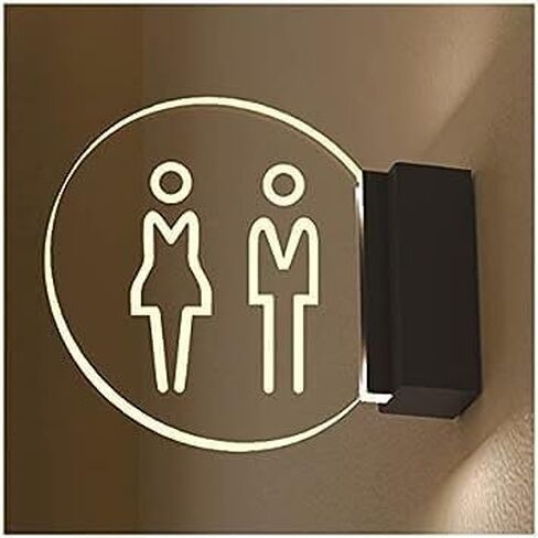 Restroom Signs Men Women, Men's and Women's Restroom Signs, Restroom Sign, Wall Mount Led Sign, Bathroom Sign Decor(A) in Saudi Arabia