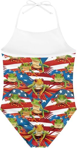 KiuLoam Tropical Floral Navy Blue Girls One Piece Swimsuit Quick Dry Beach Swim Bathing Suit for 3-8 Years Little Girls in Saudi Arabia