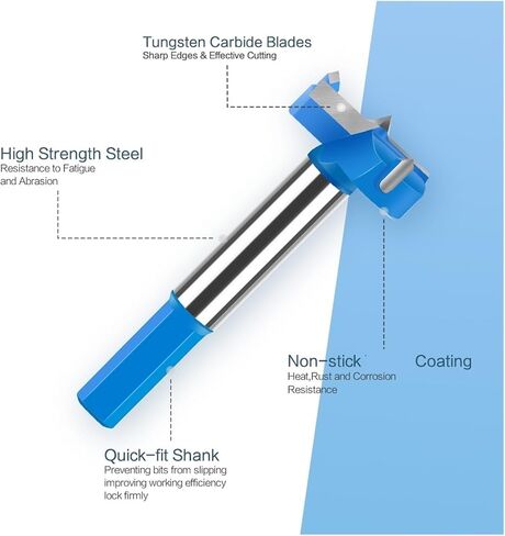 Hex Shank Hinge Boring Drill Bit 16-50mm Hole Saw Cutter Tungsten Carbide Wood Router Bit Woodworking Cutter Tools(22mm) in Saudi Arabia
