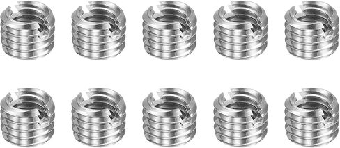 Harfington 10pcs إصلاح الخيط إدراج M9 x 1 ذكر إلى M6 x 1 خيط أنثى 8 ملم طويل الفولاذ المقاوم للصدأ تقليل الأكمام النقر على الأكمام ذاتية التوبة المخفضة السحابات الصناعية in Saudi Arabia