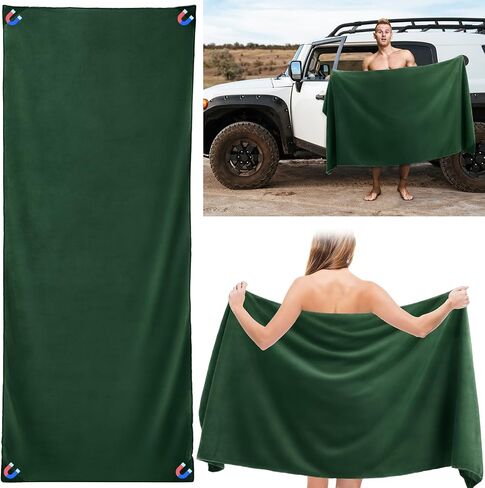 منشفة حمام مغناطيسي في الهواء الطلق كبيرة الحجم 75 "× 30" من منشفة ميكروفيات ميكروفيات مغناطيسية سريعة مع زوايا مغناطيسية للشاطئ ، وسباحة ، وسفر ، وصالة رياضية وتخييم (أخضر) in Kuwait