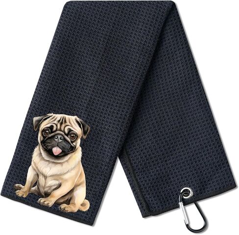 Pug Higts منشفة غولف ، هدايا لعشاق الصلصال ، منشفة غولف ميكروفيات 40 × 60 سم لأكياس الجولف لعيد الميلاد ، عيد الميلاد in Saudi Arabia