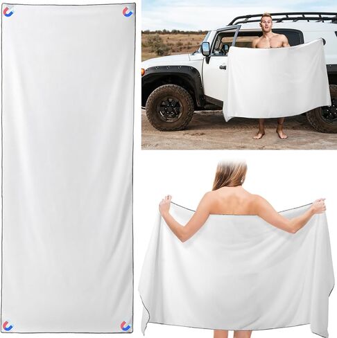 منشفة حمام مغناطيسي في الهواء الطلق كبيرة الحجم 75 "× 30" من منشفة ميكروفيات ميكروفيات مغناطيسية سريعة مع زوايا مغناطيسية للشاطئ ، وسباحة ، وسفر ، وصالة رياضية وتخييم (أخضر) in Kuwait