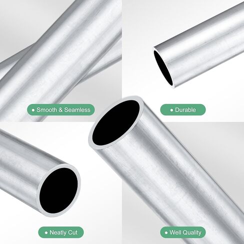 2-Pack 100mm 6063 Aluminum Round Tube, 32mm ID 35mm OD Seamless Aluminum Tubing for Construction/Machining/DIY Crafting, Metal Straight Pipe [1.26"x1.38"x4"] in Saudi Arabia