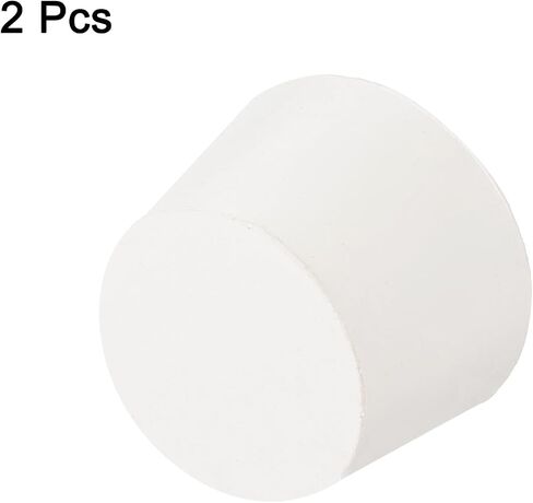 uxcell 2Pcs Solid Rubber Stoppers, White 9# Tapered Lab Plugs Lab Seal Tube Stopper Plug for Industry and Laboratories, 46x38x30mm in Saudi Arabia