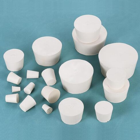 uxcell 2Pcs Solid Rubber Stoppers, White 9# Tapered Lab Plugs Lab Seal Tube Stopper Plug for Industry and Laboratories, 46x38x30mm in Saudi Arabia