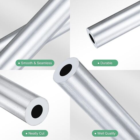 2-Pack 100mm 6063 Aluminum Round Tube, 32mm ID 35mm OD Seamless Aluminum Tubing for Construction/Machining/DIY Crafting, Metal Straight Pipe [1.26"x1.38"x4"] in Saudi Arabia