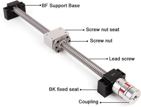 برغي الكرة المعدنية Nut 200-1000mm SFU3210 Ball Ball مع BKBF25 End Machining+Ball Screw Nut+Courning (900mm) in Saudi Arabia