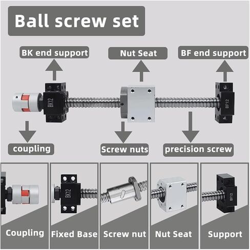 برغي الكرة المعدنية Nut 200-1000mm SFU3210 Ball Ball مع BKBF25 End Machining+Ball Screw Nut+Courning (900mm) in Saudi Arabia