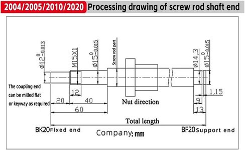 كرات الكرة المعدنية Nut Nut SFU2020 1200mm-2000mm HM15-86 لـ NEMA34 C5 BF20+SFU2020+اقتران البرقوق XB30*40+COUPLER DSG20H (1300 مم) in Saudi Arabia