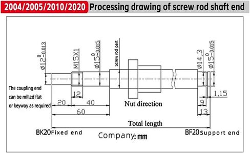 Metal Ball Screw nut 1200mm-2000mm Ball Screw SFU2004 HM15-57 Cast Iron Use for Nema23 C5 BF20 +Plum Coupling XB30*40 +Coupler DSG20H(1800mm) in Saudi Arabia