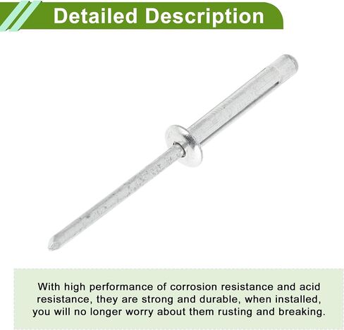 4mm Grip Diameter 20.8mm Grip Length 8.4mm Flange Diameter Dome Head Tri-Fold Rivets Repairing Tool Assortment Kit Aluminum 50 Pcs in Saudi Arabia