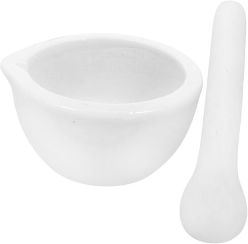PRETYZOOM 60MM Research Enamel with Grinding Rod Laboratory Chemical Consumables Ceramic Mortar and Pestle Suitable for Grinding Herbs and Spices in Labs in Saudi Arabia
