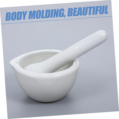 PRETYZOOM 60MM Research Enamel with Grinding Rod Laboratory Chemical Consumables Ceramic Mortar and Pestle Suitable for Grinding Herbs and Spices in Labs in Saudi Arabia