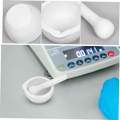 PRETYZOOM 60MM Research Enamel with Grinding Rod Laboratory Chemical Consumables Ceramic Mortar and Pestle Suitable for Grinding Herbs and Spices in Labs in Saudi Arabia